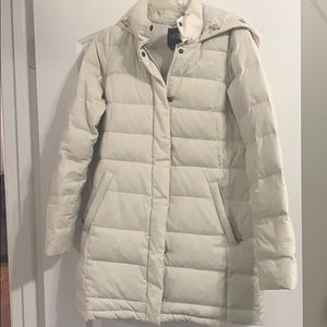 North Face cream colored coat.